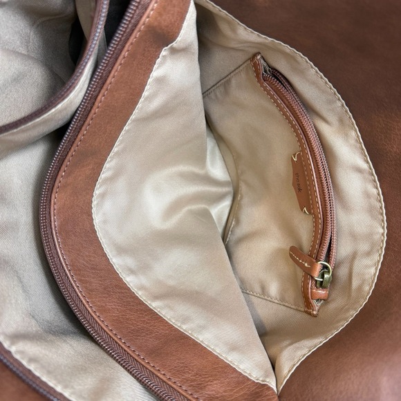 The SAK Embossed Sierra Leather Tote Shoulder Hobo Handbag Boho Fringe Indie - Picture 7 of 9